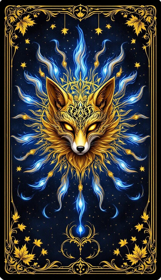 Kitsune Tarot card back