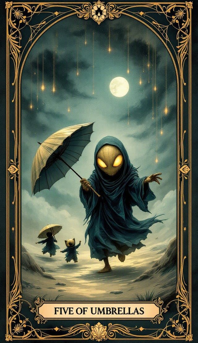 Five of Umbrellas